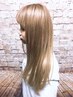 ダブルカラー　ブリーチ＆カラー　ブルー、グレイ系　メルクティ-