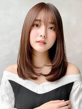 【暗髪でも透ける◎モカベージュ×ストレート】学校・職場OK！ナチュラル透明感で垢抜けヘアに♪
