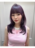 小顔/抜きっぱなしブロンド /シャドールーツ/オリーブグレー