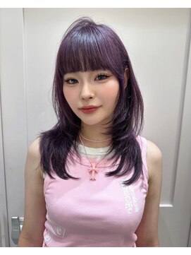 ロンド レア 天神大名店(Lond Le’a) 小顔/抜きっぱなしブロンド /シャドールーツ/オリーブグレー