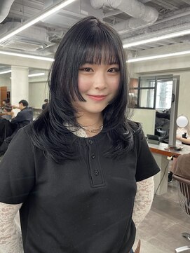 ニコ トウキョウ 渋谷(nico TOKYO) ダブルカラーチェリーレッドピンクブラウン韓国レイヤーロング