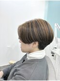 アンブレラカラーマッシュショート似合わせカット白髪ぼかし