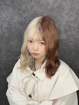 ルフレ 新宿本店2nd(Reflet)&nbsp;【manabu】ツートンカラー ブロンド×オレンジ