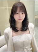 顔周りカット/レイヤーカット/前髪/ナチュラルブラウン/ベージュ