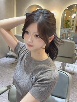 エンター 天神店(ENTER)&nbsp;結んでも可愛い顔まわりカット/透明感カラー/シアーブラウン