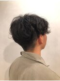 マッシュパーマ。。少しお固めの職場でもいけるやつ。