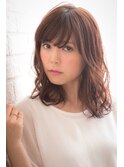 セミウェエットウェーブ暖色系カラーオリーブカラーくすみブルー