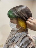 【W_SALON 河原町】派手髪インナーカラー×ミニボブウルフ