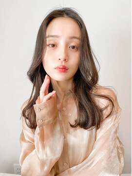 レア 表参道(L'ea) 黒髪クラゲヘアーオリーブグレー小顔ココアベージュ