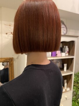 ヘアーデザイン シュシュ(hair design Chou Chou by Yone) ☆chouchou☆ミニボブ×オレンジカラー