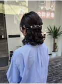 ハーフアップアレンジ×結婚式ヘアセット