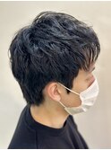 大人男性メンズカットニュアンスセンターパートナチュラル