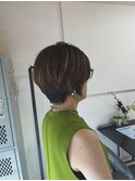 ハイライトベージュカラーコンパクトショート