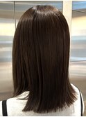 ◎大人可愛いチョコレートブラウン切りっぱなしワンカラー