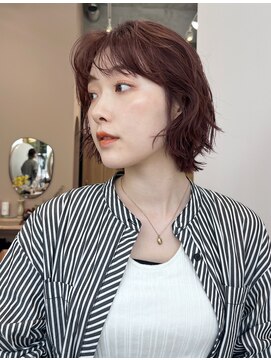 ガーデンヨコハマ(GARDEN YOKOHAMA) ボブ/パーマ/外はねボブ/モーヴピンク/ピンクブラウン