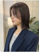 栄外ハネナチュラル大人可愛い韓国ボブ 切りっぱなし