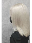 切りっぱなしロブ×ハイトーンホワイトカラー