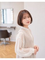 バグズ ヘアデザイン 桔梗が丘店(Baguz HAIR DESIGN)&nbsp;切りっぱなしボブ×シースルーバング×透明感カラー