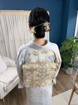 美容堂&nbsp;結婚式参列　お呼ばれ着物着付け　ヘアセットメイクアップ