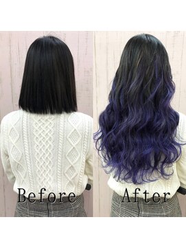 あるじゃんすー さいたま店 ネイビーパープル#シールエクステ#ゆるふわウェーブ#大宮