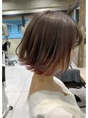 インナーカラーピンクボブ