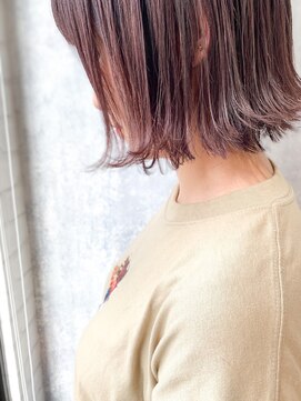 ジーナ 札幌(Zina) 【Zina SAPPORO】切りっぱなしボブカシスピンク