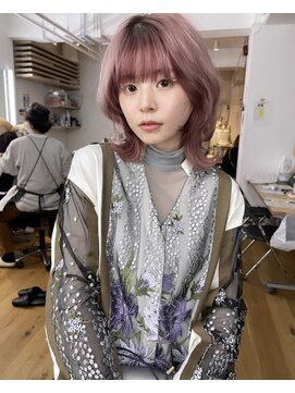 ペールピンク ローライトピンク ウルフヘア L ベレーザ 渋谷 Beleza のヘアカタログ ホットペッパービューティー