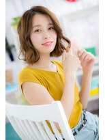 ミック 日暮里店(miq) 耳かけも◎アシンメトリーレイヤカール小顔くびれミディc1