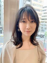 アルト(Alto) シースルーバングと外ハネとエアリーミディー♪20代30代40代50