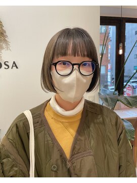 ミモザ(MIMOSA) ミニボブ×オリーブベージュ