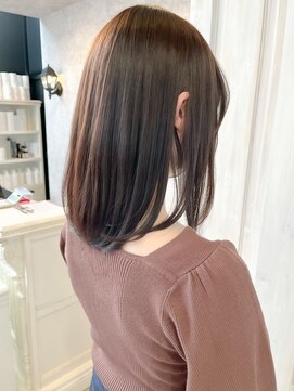 キャアリー(Caary) 福山人気caary縮毛矯正/スモーキーブラウン/色気うざバング/20代