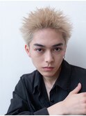 メンズカット/波巻きパーマ/ハイライト/スパイキーショート