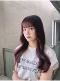 #レッドブラウン#ワンカラー#ブリーチなし#韓国風#10代#20代