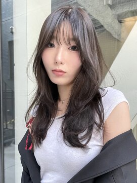 トイ(TOI) ロングレイヤーカット/グレージュ/韓国ヘア/ワンホン