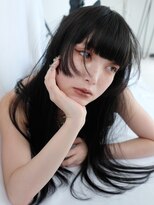 シオン(shion)&nbsp;小顔秋色ウルフレイヤーロング黒髪_F30202