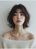 美髪 ワイドバングホワイトブロンド 外ハネボブ