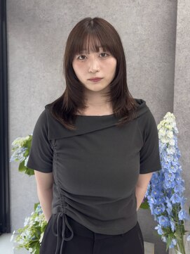 SSAW レイヤーカット/顔まわりレイヤー/寒色ブラウン