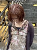 乾かすだけでキマる髪ナチュラルブラウン束感ボブ