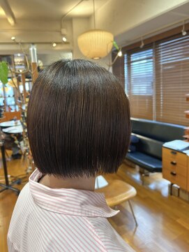 オーガニックマインド 坂戸 鶴ヶ島(organic+mind) 夏◎20代30代ミニボブ×ブラウン 透明感小顔ヘア