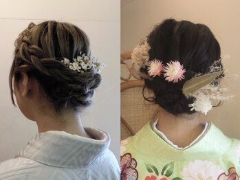 ヘアスペーストップポイントの写真/【卒業式・成人の日・早朝着付けご予約承り中！】講師経験者が対応！年間着付け数多数◎プロの着付けで安心