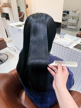 ファスナーグランデ(fustener grande) ネイビーブルー×ブリーチ無しカラー