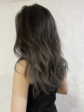 ヘアー リードレス(hair Re:dress) 10代20代黒髪暗髪コントラストアッシュグレージュ無造作ウェーブ