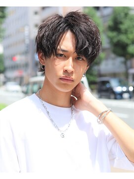 メンズフィール 南森町(MENS FEEL) 前下がりセンターパート★ルーズニュアンスパーマコンマバング