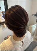 アップスタイル　ヘアセット　お呼ばれヘア　花嫁