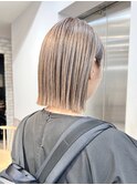 ハイライト☆ベージュカラー☆結べるぱつっとボブ