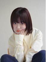 ムク 甲府(muku.)&nbsp;ミディアムヘア/斜めバング/グレージュカラー/甲府駅