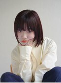 ミディアムヘア/斜めバング/グレージュカラー/甲府駅