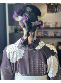 卒業式ヘアアレンジ ツルッとデザインツイン
