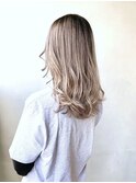 バレイヤージュホワイトシルバー