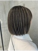ボブスタイルにメリハリ地毛にハイライト!福岡ハイライト